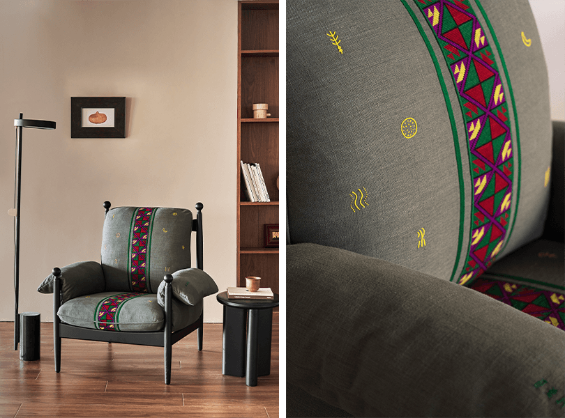 The Solar Lounge Chair jointly produced by Grado and the traditional craftsmanship experts from Liangshan, Sichuan Province